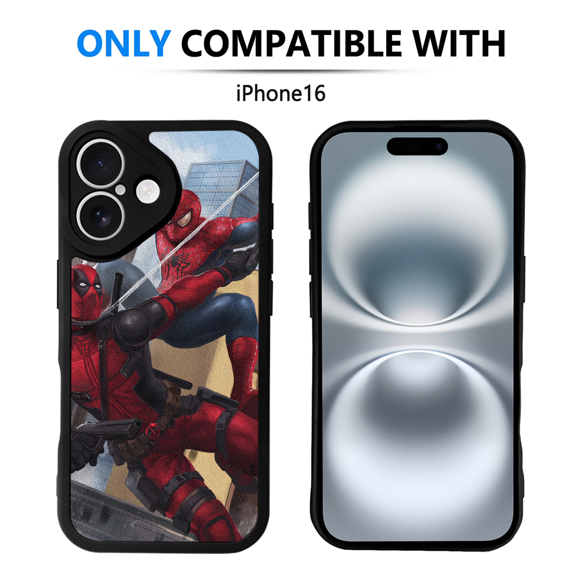 （画像用） Deadpool デッドプール 【iPhone 16シリーズ対応】シリコンスマホケース（レザー調） 材質：シリコン